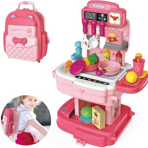 Red Girls Pretend PlayHouse Kitchen Backpack